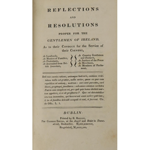 262 - Association Copy- Robert Southey, PoetBinding: [Madden (Samuel)] Reflections and Resolutions Proper ... 