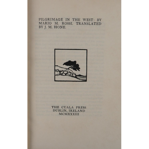 286 - Cuala Press:  Rossi (Mario M.) Pilgrimage in the West, trans. by J.M. Hone 8vo Dublin... 