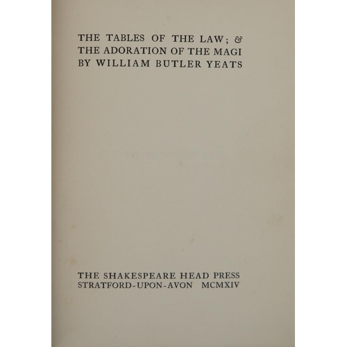 289 - Cuala Press etc: Yeats (W. Butler) The Tables of the Law; and The Adoration of the Magi, 8vo Stratfo... 