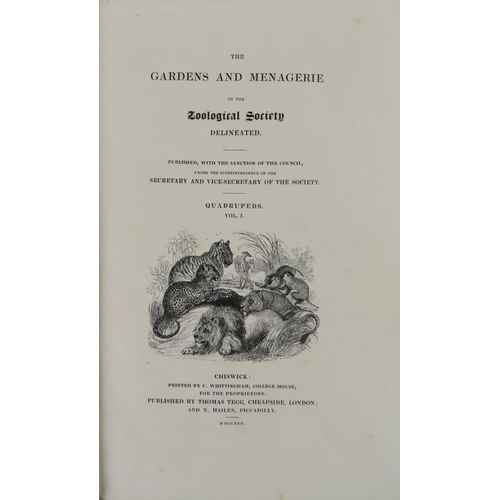 301 - [Bennett (E.T.)]editor. The Gardens and Menagerie of the Zoological Gardens Delineated, 2 vols.... 