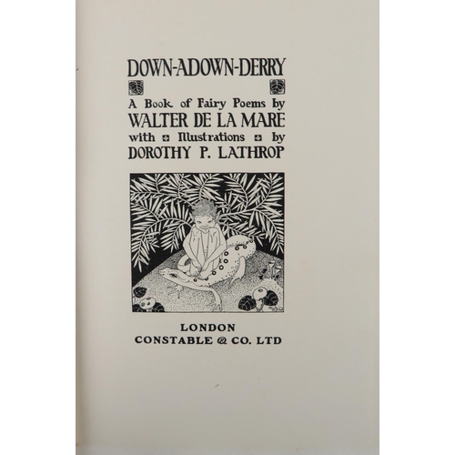 315 - Signed Limited Editionde la Mare (Walter) Down-Adown-Derry, A Book of Fairy Poems, With Il... 