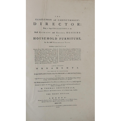 352 - Chippendale (Thos.) The Gentleman and Cabinet - Maker's Director. Lg. folio Lond. (Batsford) 19... 