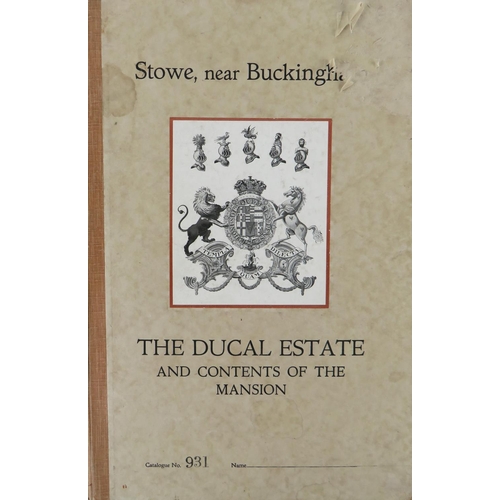 353 - Stowe, near Buckingham The Ducal Estate and Contents of the MansionCatalogue: Jackson Stops -&n... 