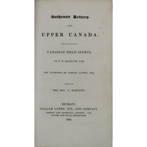 387 - Illustrations by Samuel LoverMagrath (T.W.) Authentic Letters from Upper Canada; with an Accoun... 