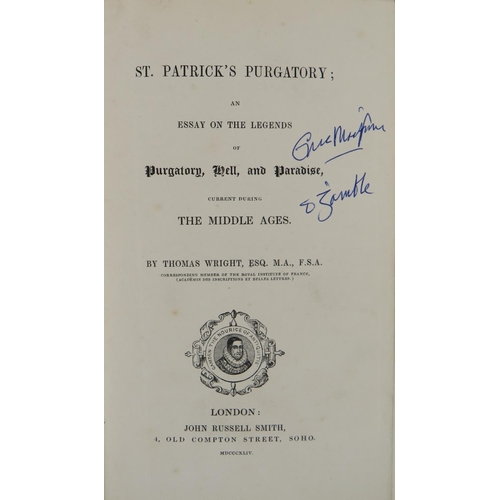 388 - Wright (Thos.) St. Patrick's Purgatory; An Essay on the Legends of Purgatory, Hell and Paradise... 