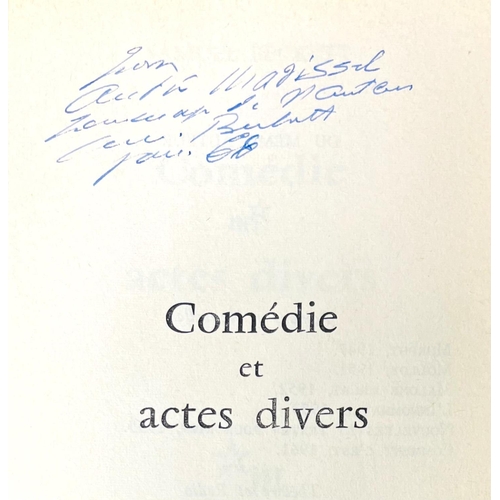 390 - Signed & Inscribed by AuthorBeckett (Samuel) Comedie et actes divers  8vo Paris: Les Editions de... 