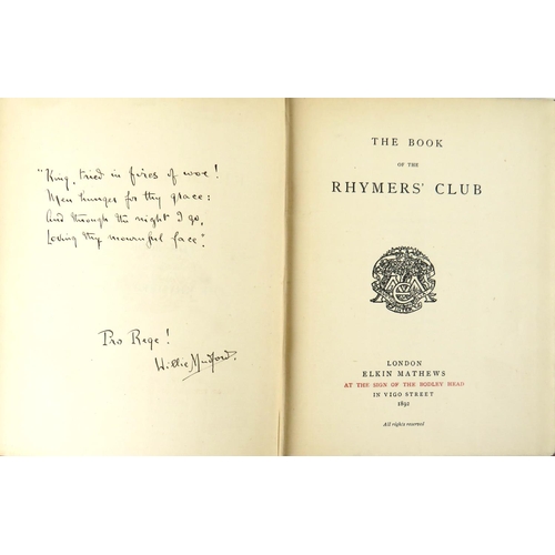 394 - Club Founded by William Butler YeatsPoetry: The Book of the Rhymers Club; and The Second Book of the... 