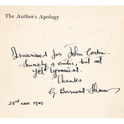 398 - Fine Association CopyShaw (Geo. Bernard) The Author's Apology from Mrs. Warren's Profession, Thin 8v... 