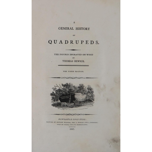 444 - Bewick (Thos.) A General History of Quadrupeds, roy 8vo Newcastle-upon-Tyne, (Ed. Walker for T.... 