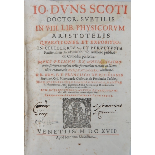 446 - de Pitigianis (Francise) Joh Duns Scoti Doctor. Subtilis in VIII. Lib. Physicorum Aristotelis Quaest... 