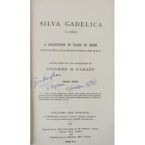 447 - O'Grady (Standish H.) Silva Gadelica, (I-XXXI) A Collection of Tales on Irish, Irish Text. Roy ... 