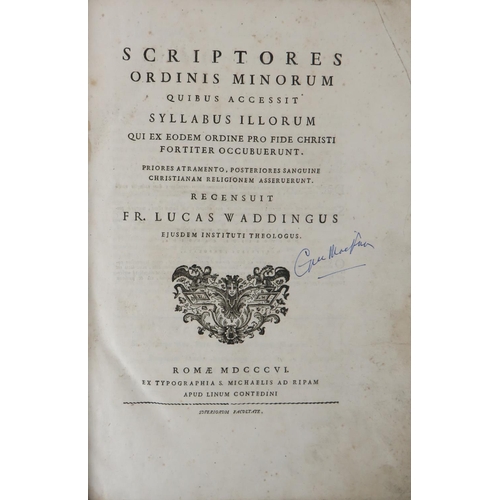 474 - Wadding (Fr. Luke) Scriptores Ordinis Minorum, Quibus accessit syllabus illorum qui ex eodem or... 