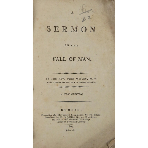 506 - Wesley (Rev. John) A Sermon on the Fall of Man, Sm. 8vo Dublin (for Methodist Book-Room) 1803.,... 