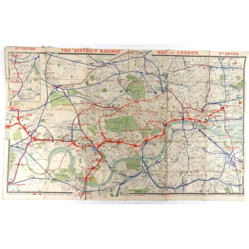 538 - Map: [London Railway] The District Railway - Map of London, 5th Edition, published by W.J. Adams &am... 