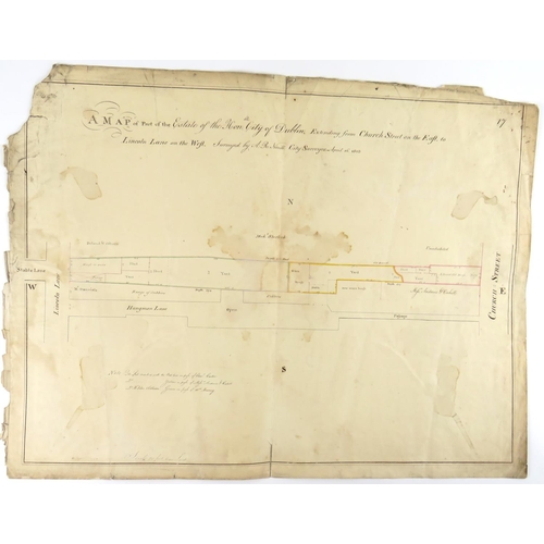 546 - Irish Map:  Neville (A.R.)cart. A Map of Part of the Estate of the Hon. City of Dublin, ex... 