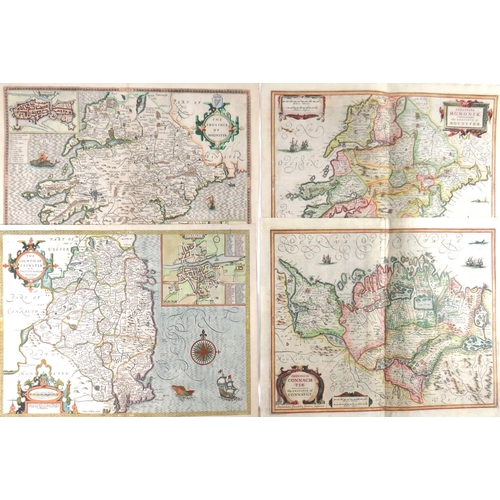 547 - Irish Maps: [Speed (J.), Janson(J.), Hondius (J.)] A set of four hand coloured Maps, to include:* Pr... 