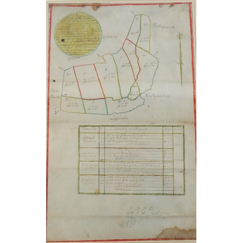 548 - Estate Map of the BurrinCo. Clare:  Mac Namara (Mar.) A Map of the Lands of Lisseneh,... 