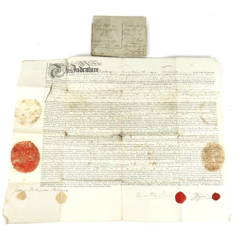 580 - Co. Cavan: Two Leases of Lands in Cavan by Protestant BishopTwo Indentures, dated 14 Feb. 1828 and 4... 