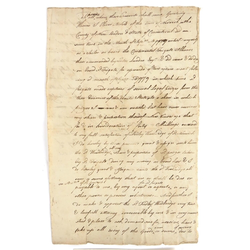 594 - American Revolution. Autograph M/ss document signed Oliver Arnold, of the town of Norwich in the Cou... 