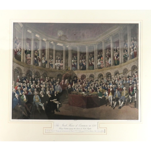 601 - After F.W. Wheatley, R.A.Political Print: The Irish House of Commons in 1780 - Henry Grattan urging ... 