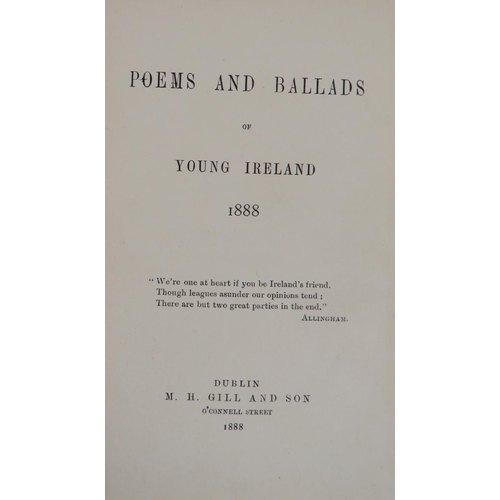 607 - Early Poetry by W.B. Yeats[Yeats (W.B.) etc.] Poems and Ballads of Young Ireland, 1888, 12mo Dublin ... 