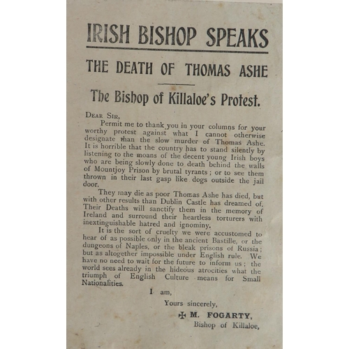 614 - [O'Casey (Sean)] Thomas Ashe .... by Sean O'Cathasaigh 8vo D. (Fergus O'Connor) n.d. [1917] Broadsid... 