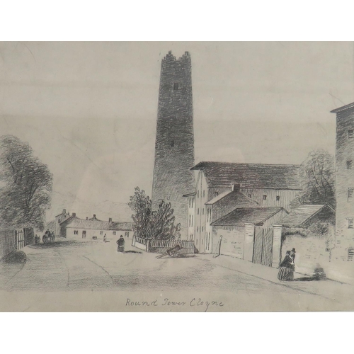 655 - [Berekerly (George)] Original pencil Sketch of the Village of Cloyne, Co. Cork, showing the Round To... 