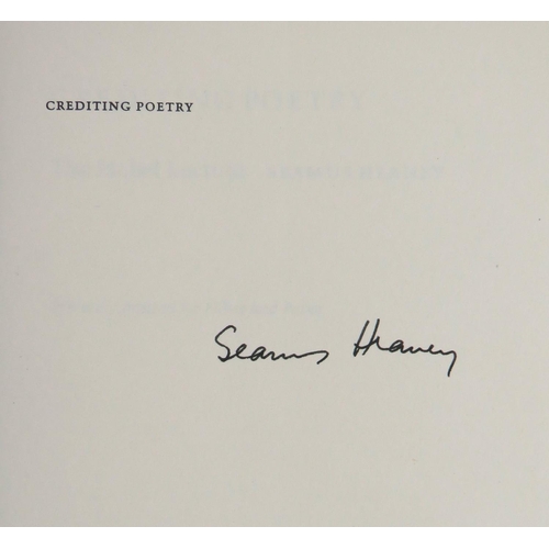 686 - Signed Copy of the Nobel LectureHeaney (Seamus) Crediting Poetry - The Nobel Lecture, 8vo, L. (Faber... 