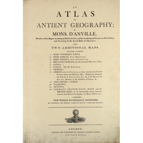 708 - Atlas:  Danville (Mons.) An Atlas of Ancient Geography, large atlas folio Lond. (Published by R.H. L... 