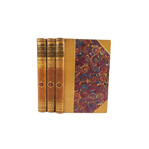 722 - [Bulwer Lytton (Geo.)] The Last Days of Pompeii, 3 vols. 12mo Lond. (Rich. Bentley) 1834. First Edn.... 