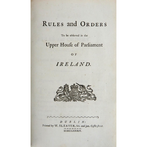 724 - Association Copy - Bishop Agar's CopyAnon:  Rules and Orders To be Observed in the Upper House of Pa... 