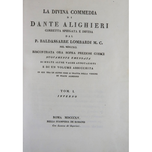 Dante Lombardi P. Baldassarre La Divina Commedia di Dante