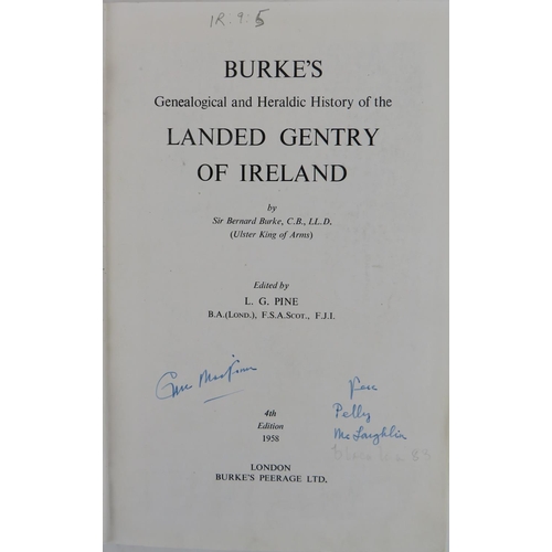 81 - Burke (Sir B.) Landed Gentry of Ireland, sm. thick folio Lond. 1958. Fourth Edn., cloth. Emf. (1)... 