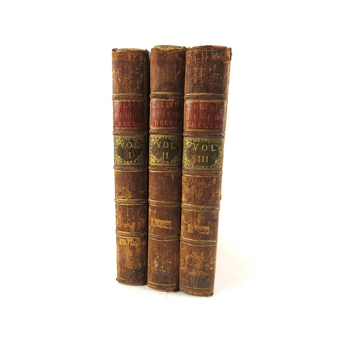 85 - Leland (Thos.) The History of Ireland, 3 vols. 4to Lond. 1773. Cont. full calf, raised bands, mor. l... 