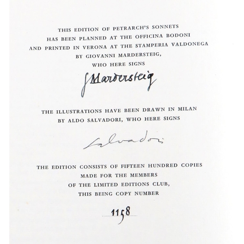 98 - Limited Editions Club: The Sonnets of Petrarch, folio Verona 1965. Signed Lim. Edition No.... 