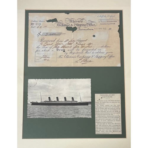 696 - [Titanic Interest] A rare Money Order from Ahernes Exchange and Shipping Office in Queenstown, Irela... 