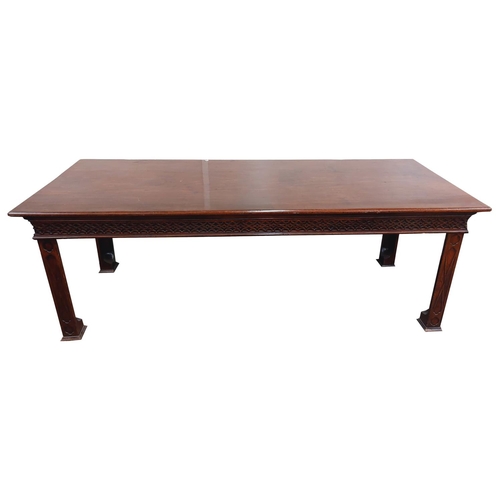 27 - A very large Irish Georgian period mahogany Serving Table, in the Chinese Chippendale style, the lar... 