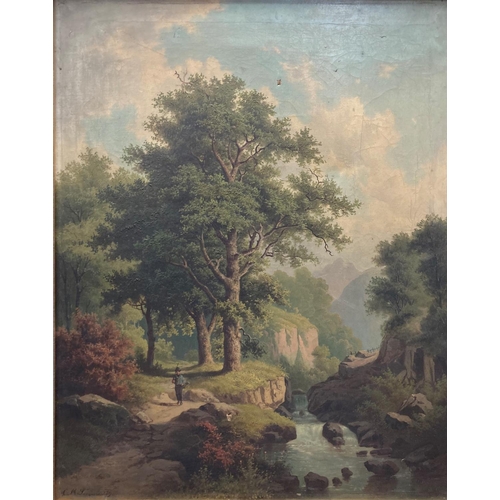 43 - C.M. Servais, 19th Century Continental SchoolAn attractive pair of Woodland Scenes, each with River ... 