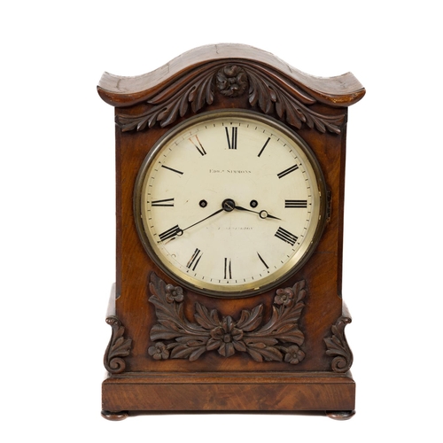 53 - A very good William IV carved and figured mahogany Bracket Clock, by Edward Simmons, Stoke Newington... 
