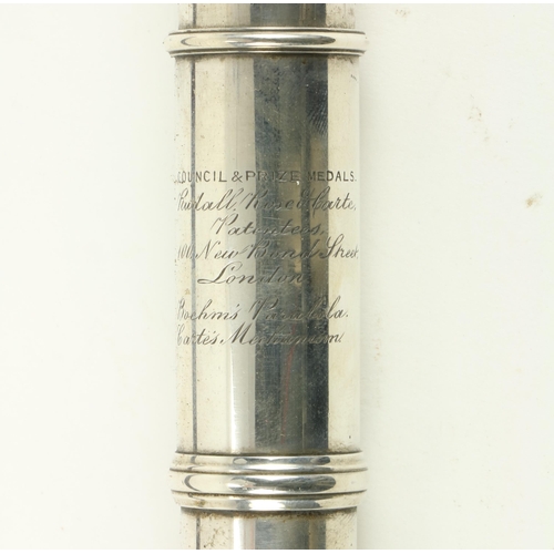 74 - A 19th Century Rudall Rose & Carte Patent Concert Flute, New Bond St., London, in original case.... 