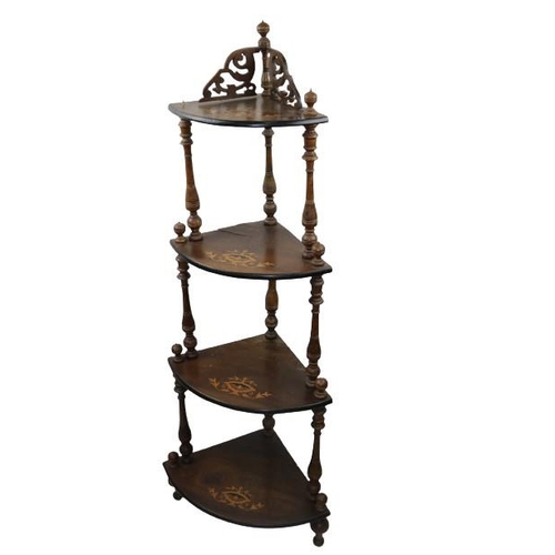 2 - An Edwardian inlaid four tier Waterfall Corner Whatnot, approx. 145cms high (57