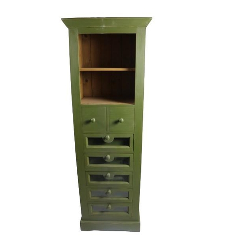 71 - A modern pine Kitchen Unit, with open top and a series of compartmental drawers, 64cms wide x 190cms... 