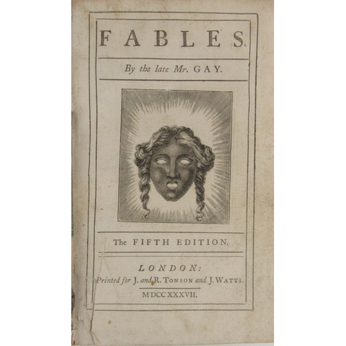 150 - Illustrated Plates: Gay (John) Fables, 2 vols. 8vo Lond. 1737-38. Two engd. vignette titles, engd. f... 