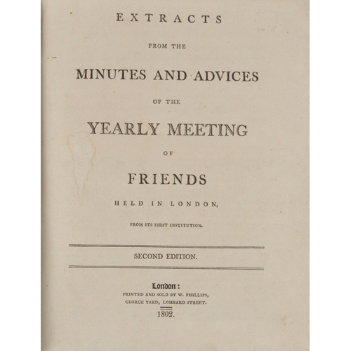 254 - Quakers:  Advices and Rules agreed to by The Yearly Meeting of the Friends in Ireland, 4to... 