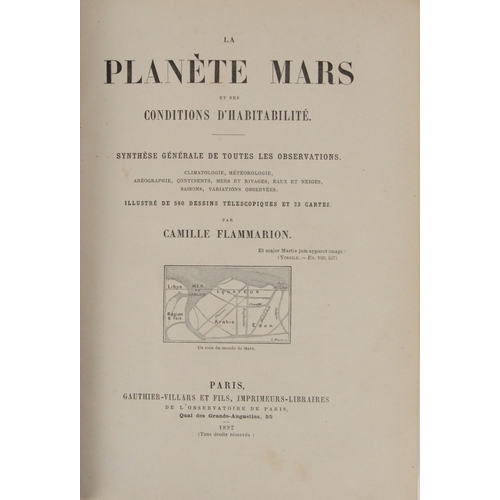 255 - Astronomy: Flammarion (Camille) La Planete Mars et Ses Conditions D'Habitabilite, Sm. folio Paris 18... 