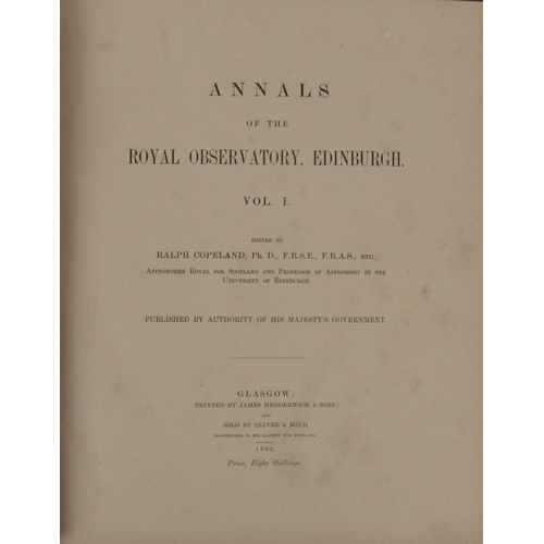 276 - Astronomy:  Copeland (Ralph) Annals of the Royal Observatory, Edinburgh, Vols. 1 & 2. Together 2... 