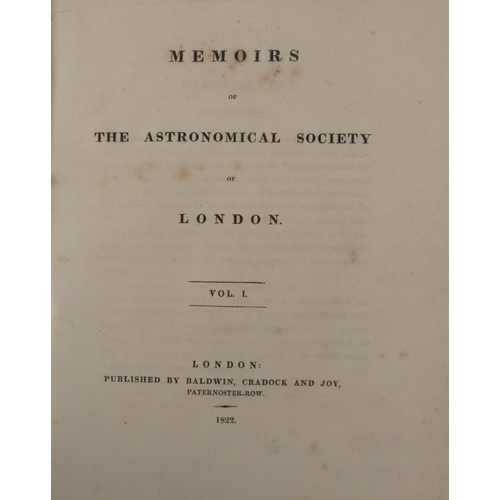 280 - Astronomy: Memoirs of The Astronomical Society of London, Volume I, only, 4to London (Baldwin, Crado... 