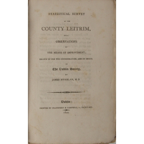 71 - Co. Leitrim - R.D.S.: M'Parlan (James) Statistical Survey of the County Leitrim, With Observati... 