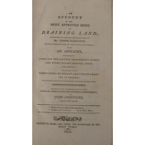 73 - Johnstone (John) An Account of the Most Approved Mode of Draining Land; according to the S... 