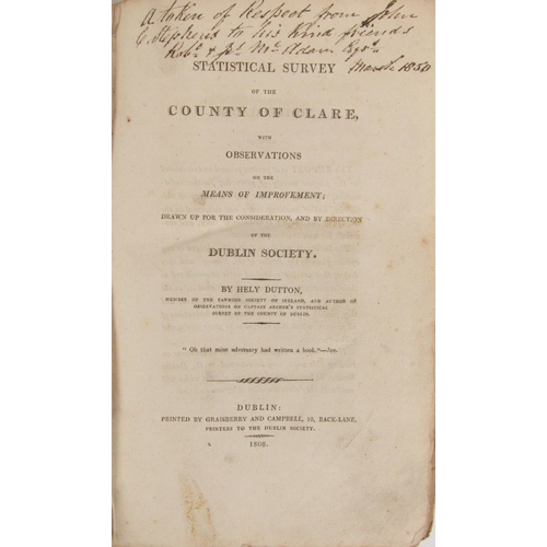 323 - Co. Clare: Dutton (Hely) Statistical Survey of the County of Clare, .. The Dublin Society.... 